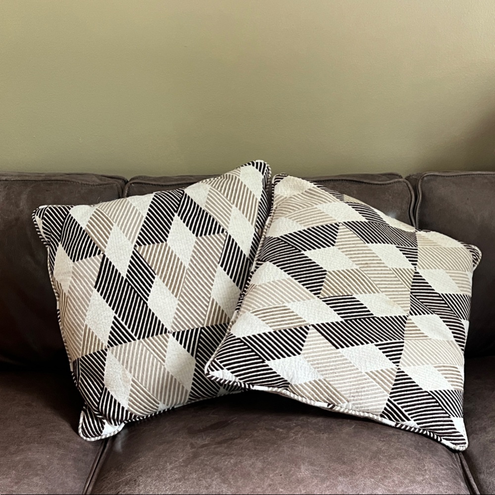 Geometric Black and Cream Throw Pillows